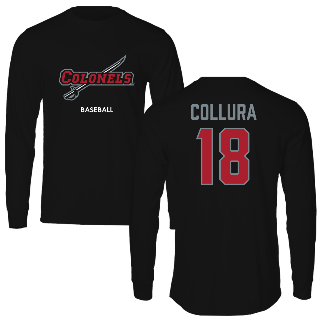 Nicholls State University Baseball Black Colonels Long Sleeve - #18 Jaden Collura