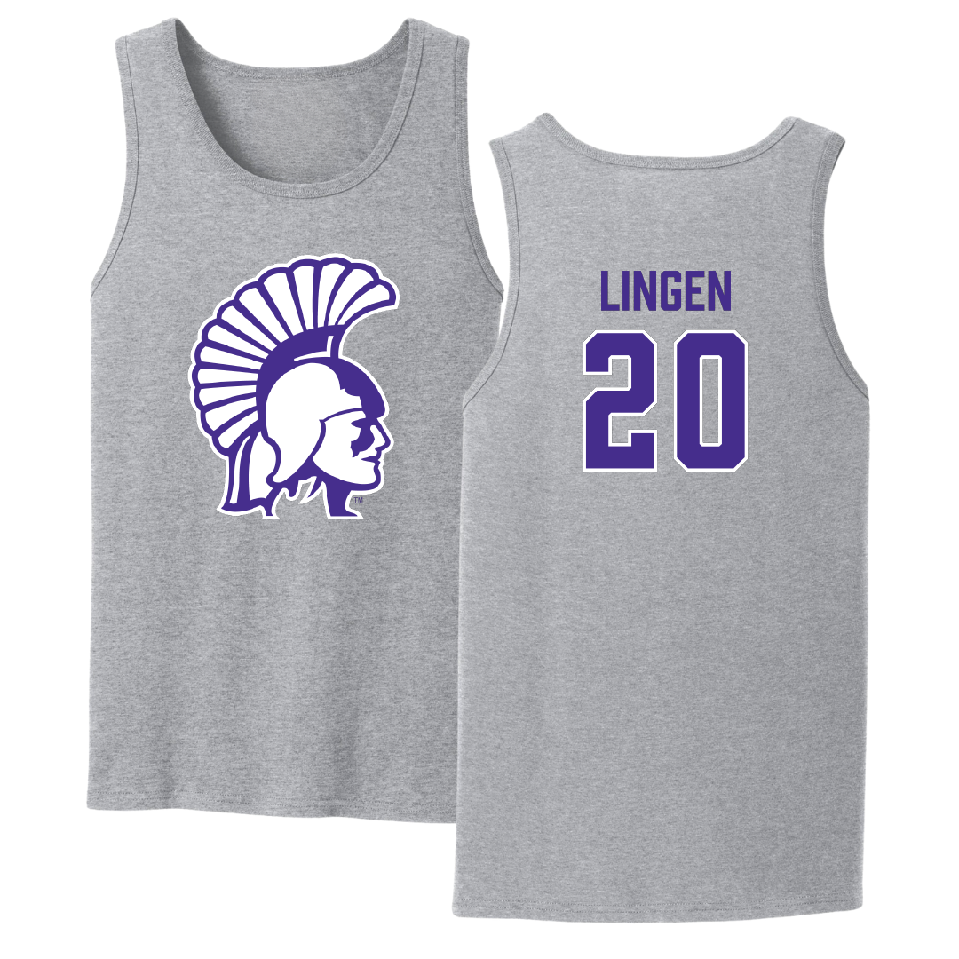 Winona State University Baseball Sport Gray Tank Top - #20 Drew Lingen