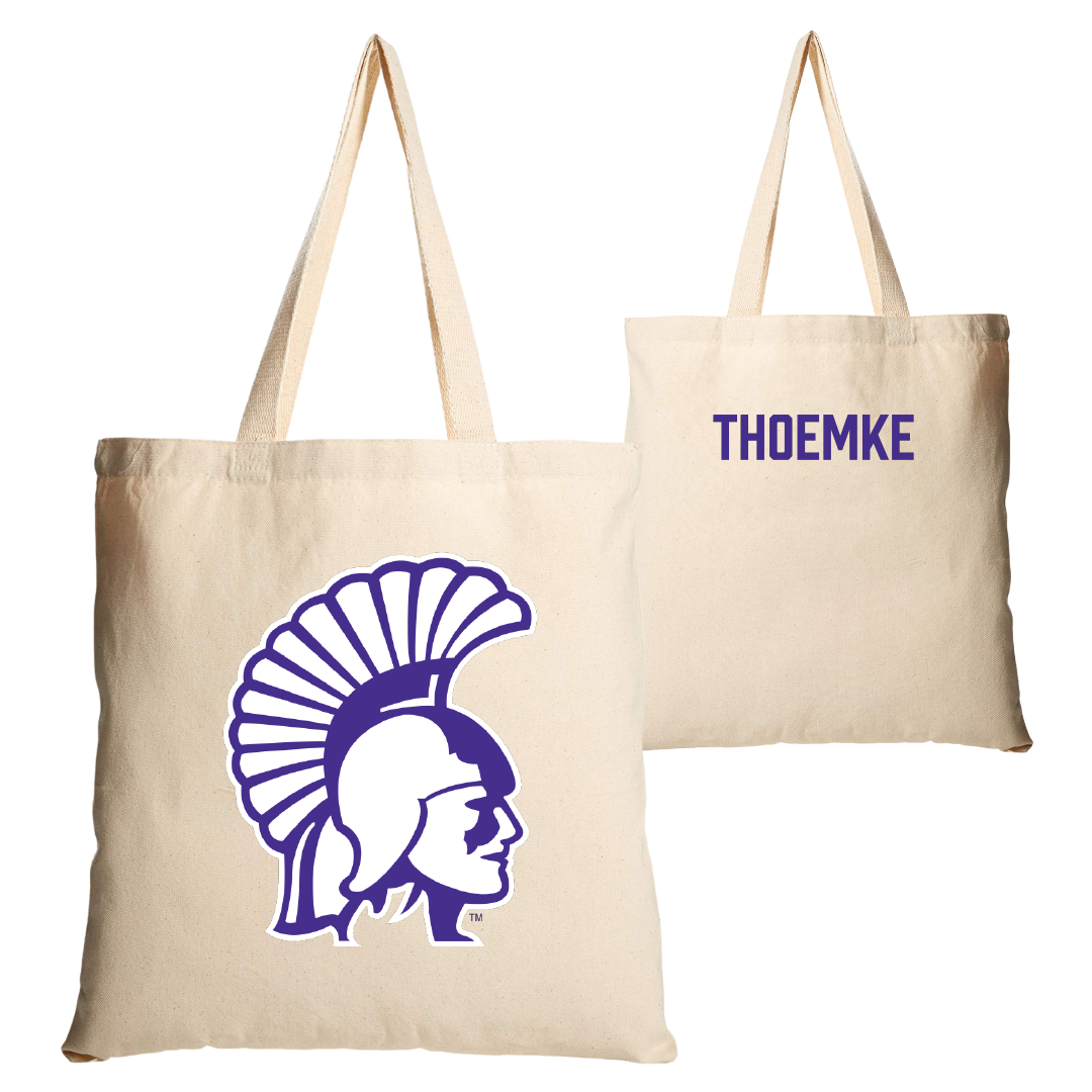 Winona State University Tennis Tan Canvas Tote Bag - Clara Thoemke