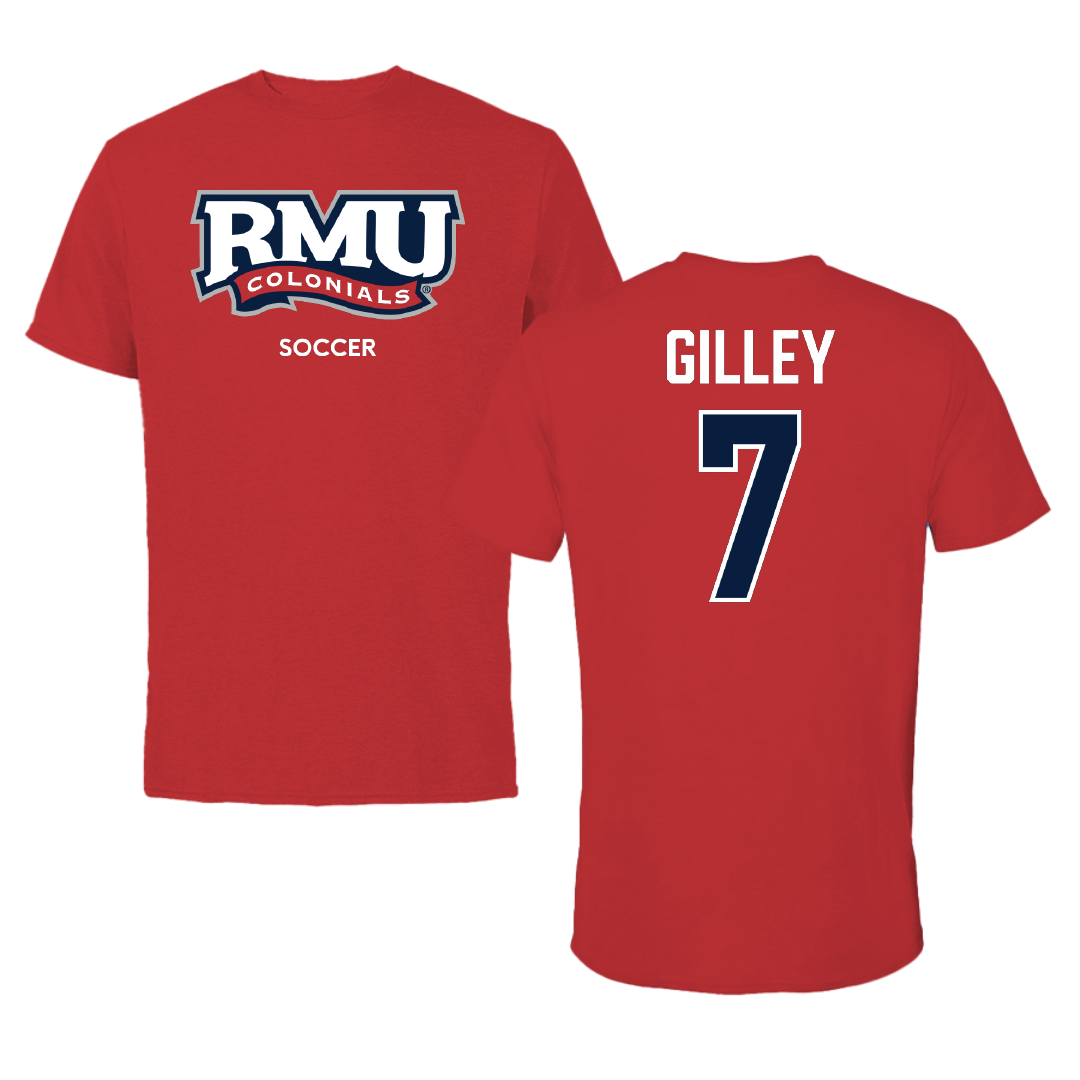 Robert Morris University Soccer (M) Red Colonials Tee - #7 Chase Gilley