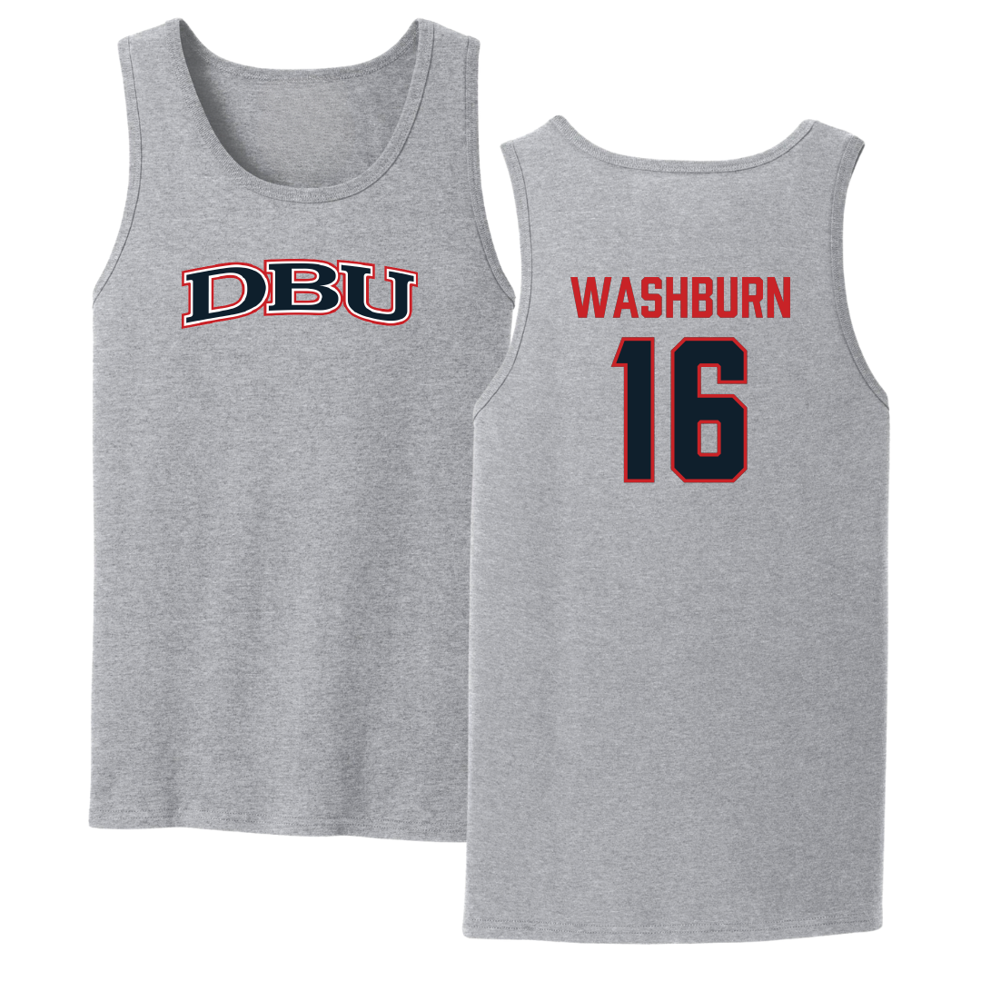 Dallas Baptist University Volleyball Sport Gray Tank Top - #16 Sadie Washburn