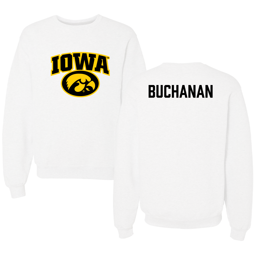 University of Iowa Wrestling White Crewneck - Stephen Buchanan