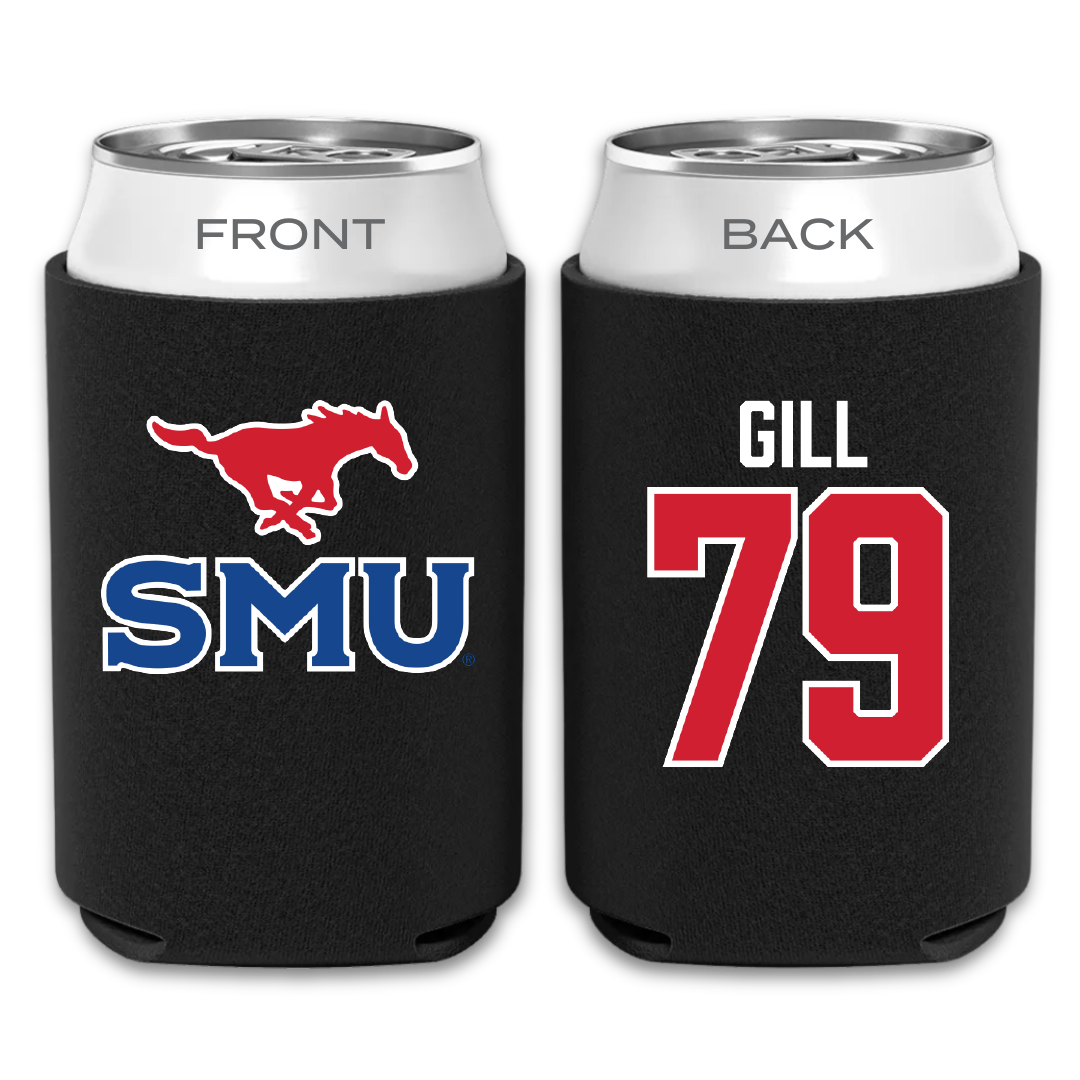 Southern Methodist University Football Black Can Cooler - #79 Reagan Gill