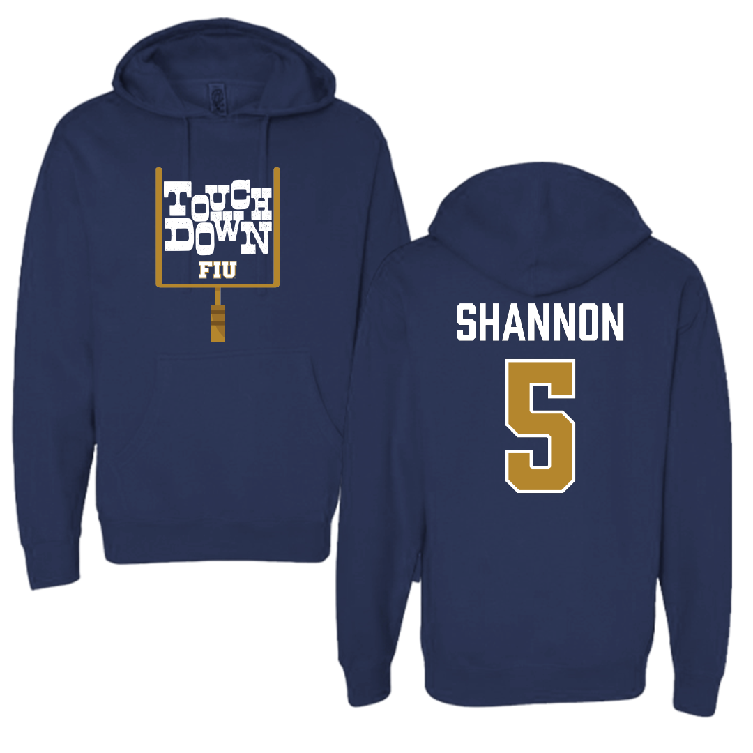 Florida International University Football Navy Touchdown Hoodie - #5 Steven Shannon
