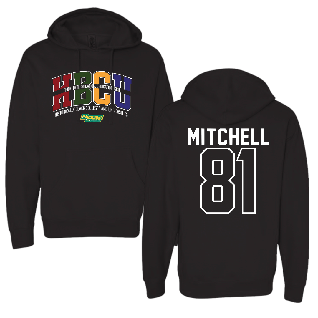 Norfolk State University Football Black HBCU Hoodie - #81 Elyjah Mitchell