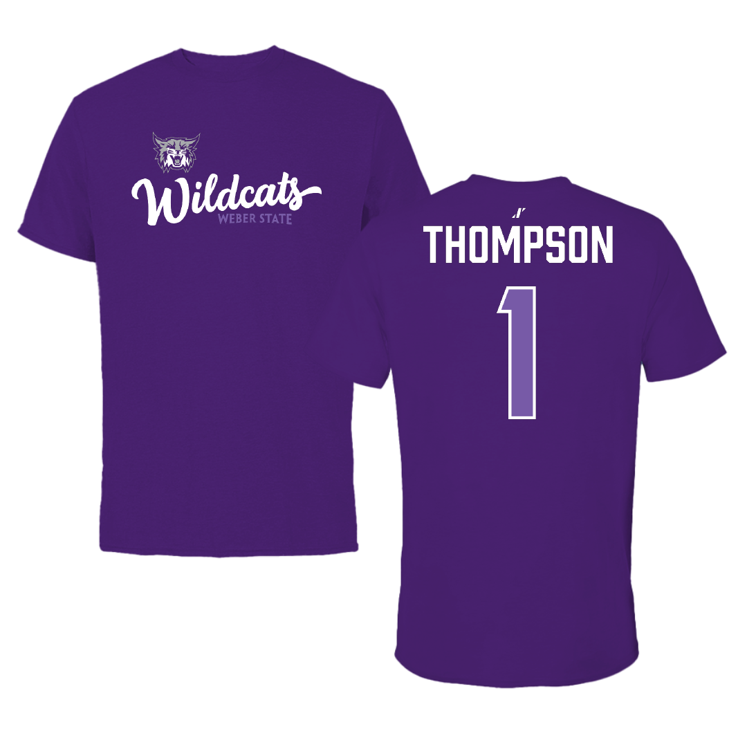 Weber State University Football Purple General Tee - #1 Keahnist Thompson