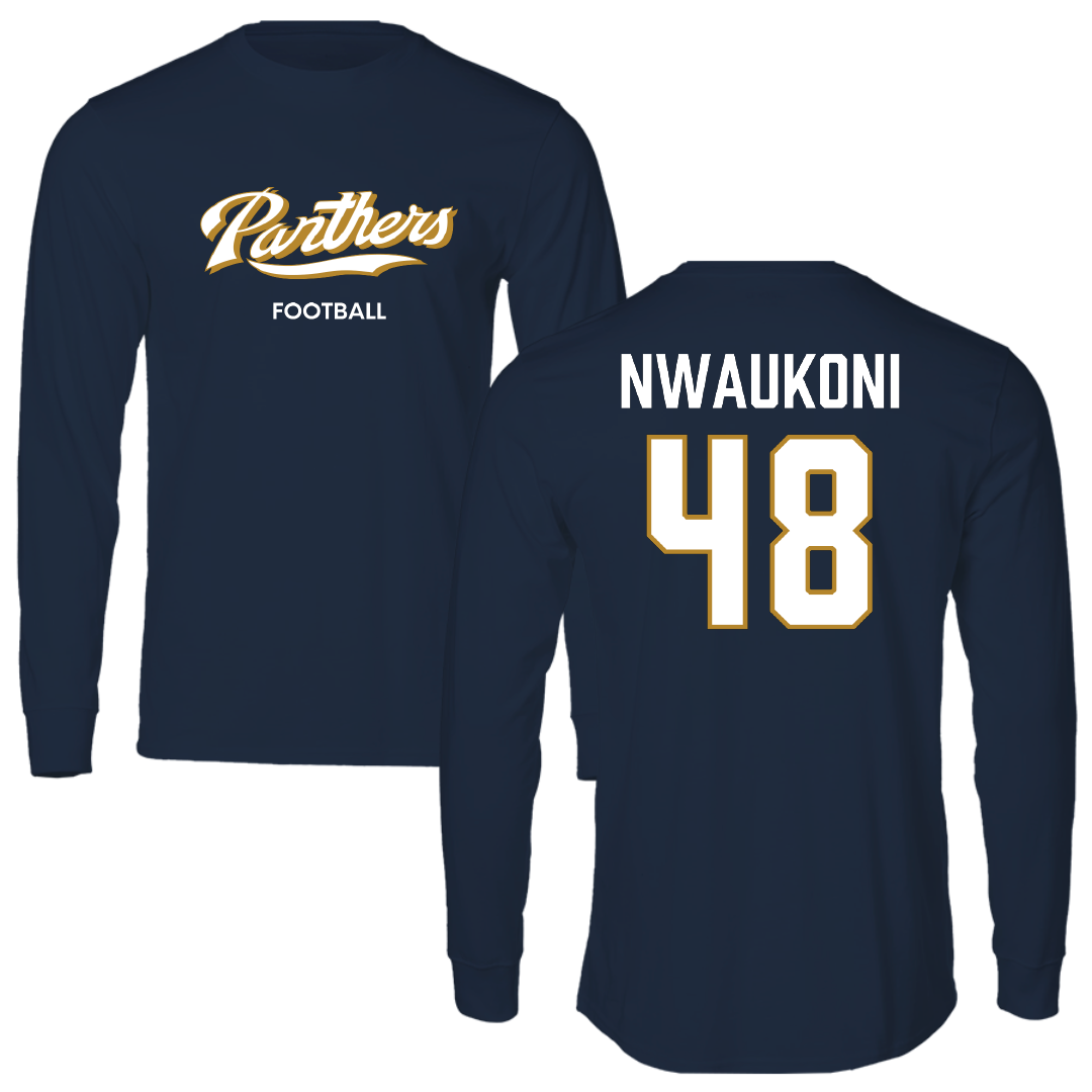 Florida International University Football Navy Long Sleeve - #48 Richard Nwaukoni