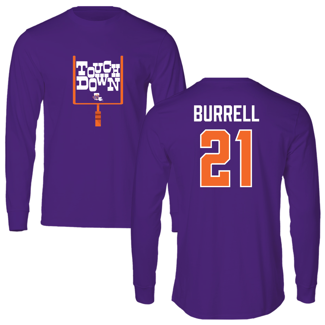 Northwestern State University Football Purple Touchdown Long Sleeve - #21 Kolbe Burrell