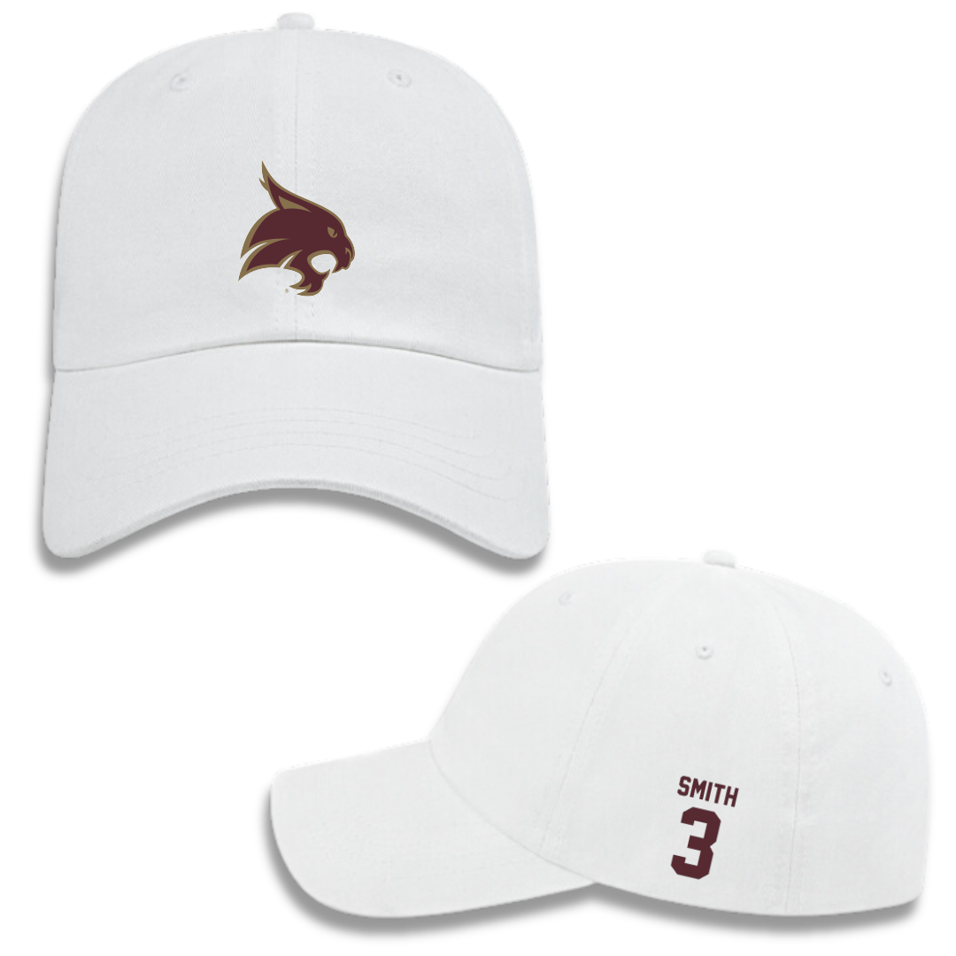Texas State University Basketball (W) White Hat - #3 Crystal Smith