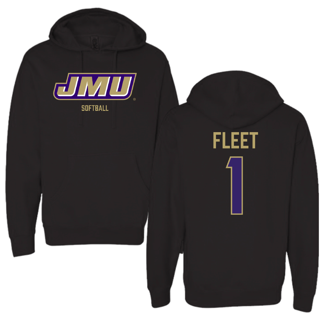 James Madison University Softball Black Hoodie - #1 Kirsten Fleet