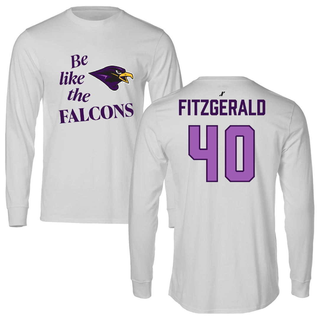 University of Montevallo Baseball Light Gray Be Like Us Performance Long Sleeve - #40 Jack Fitzgerald