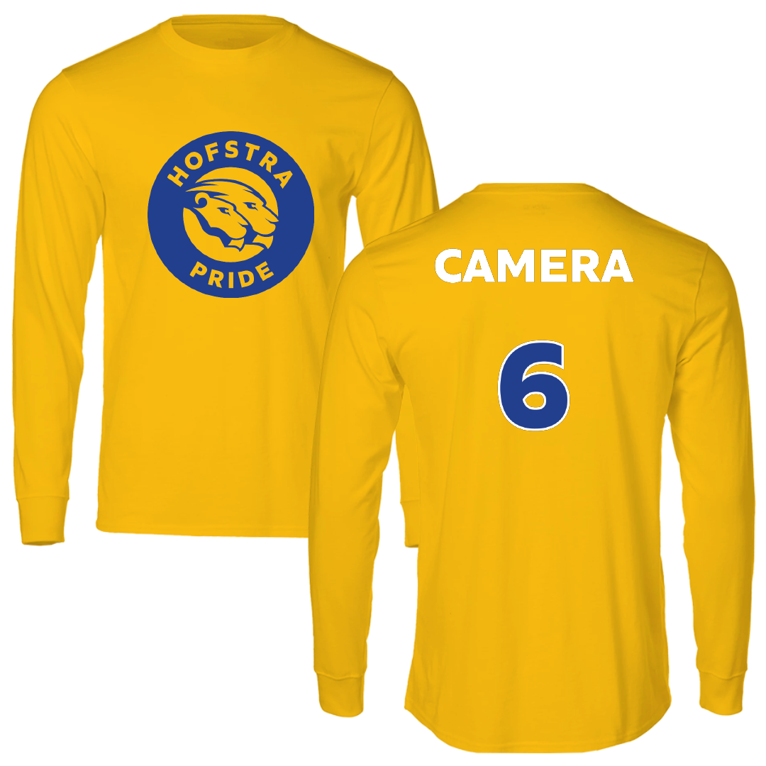 Hofstra University Baseball Gold Performance Long Sleeve - #6 Dom Camera