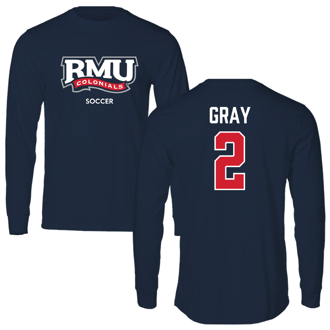 Robert Morris University Soccer (M) Navy RMU Long Sleeve - #2 Darren Gray