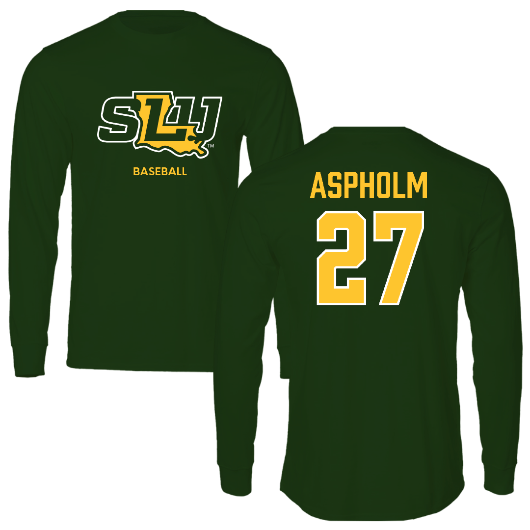Southeastern Louisiana University Baseball Forest Green Performance Long Sleeve - #27 Dalton Aspholm