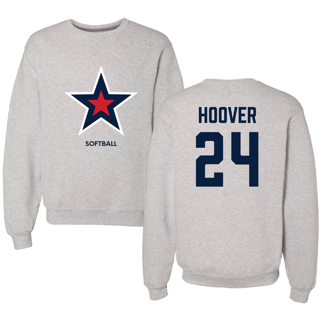 Robert Morris University Softball Light Gray Crewneck - #24 Mackenzie Hoover