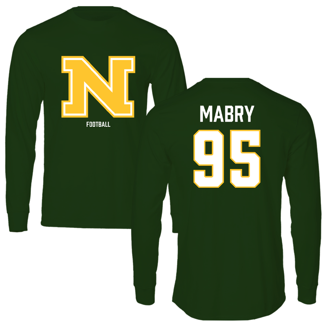 Northern Michigan University Football Forest Green Long Sleeve - #95 Jhermari Mabry