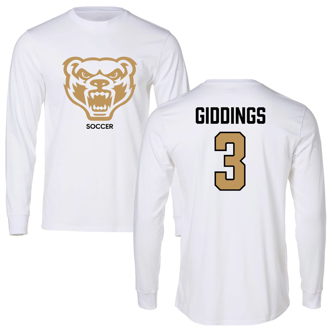 Oakland University Soccer (W) White Long Sleeve - #3 Bailey Giddings