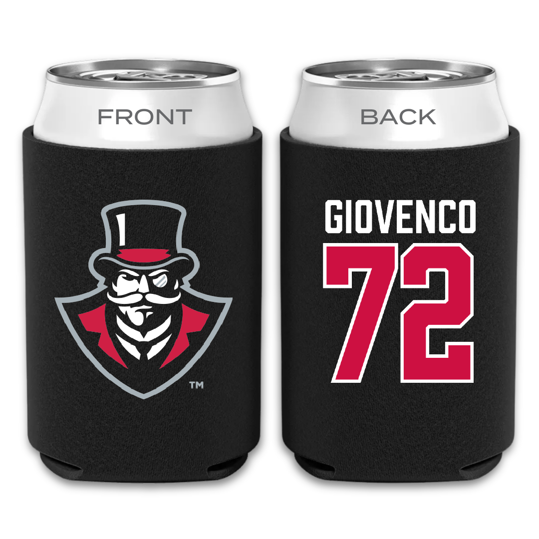 Austin Peay State University Football Black Can Cooler - #72 Jaiden Giovenco