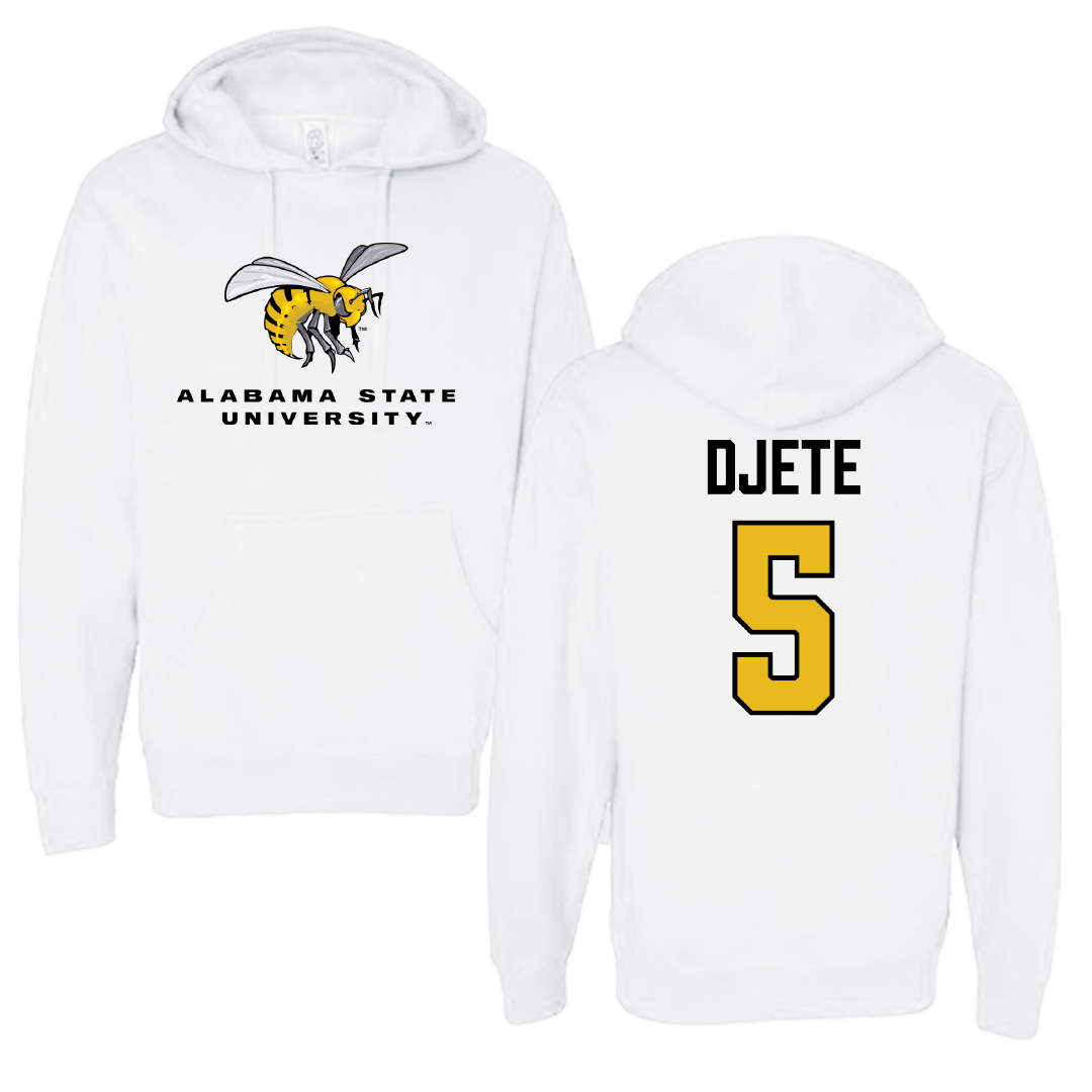 Alabama State University Football White Block Hoodie - #5 Dylan Djete