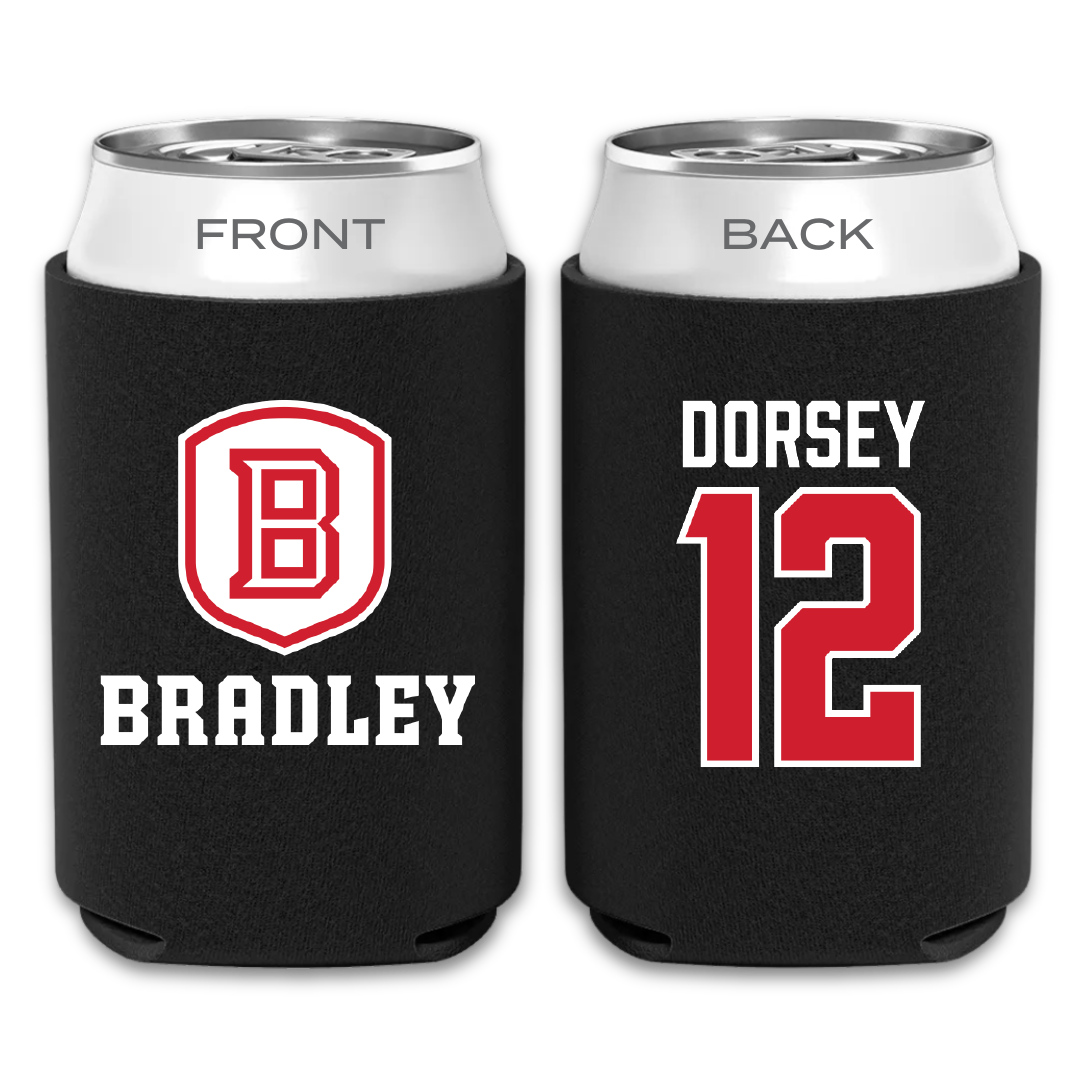 Bradley University Basketball Black Can Cooler - #12 Nika Dorsey