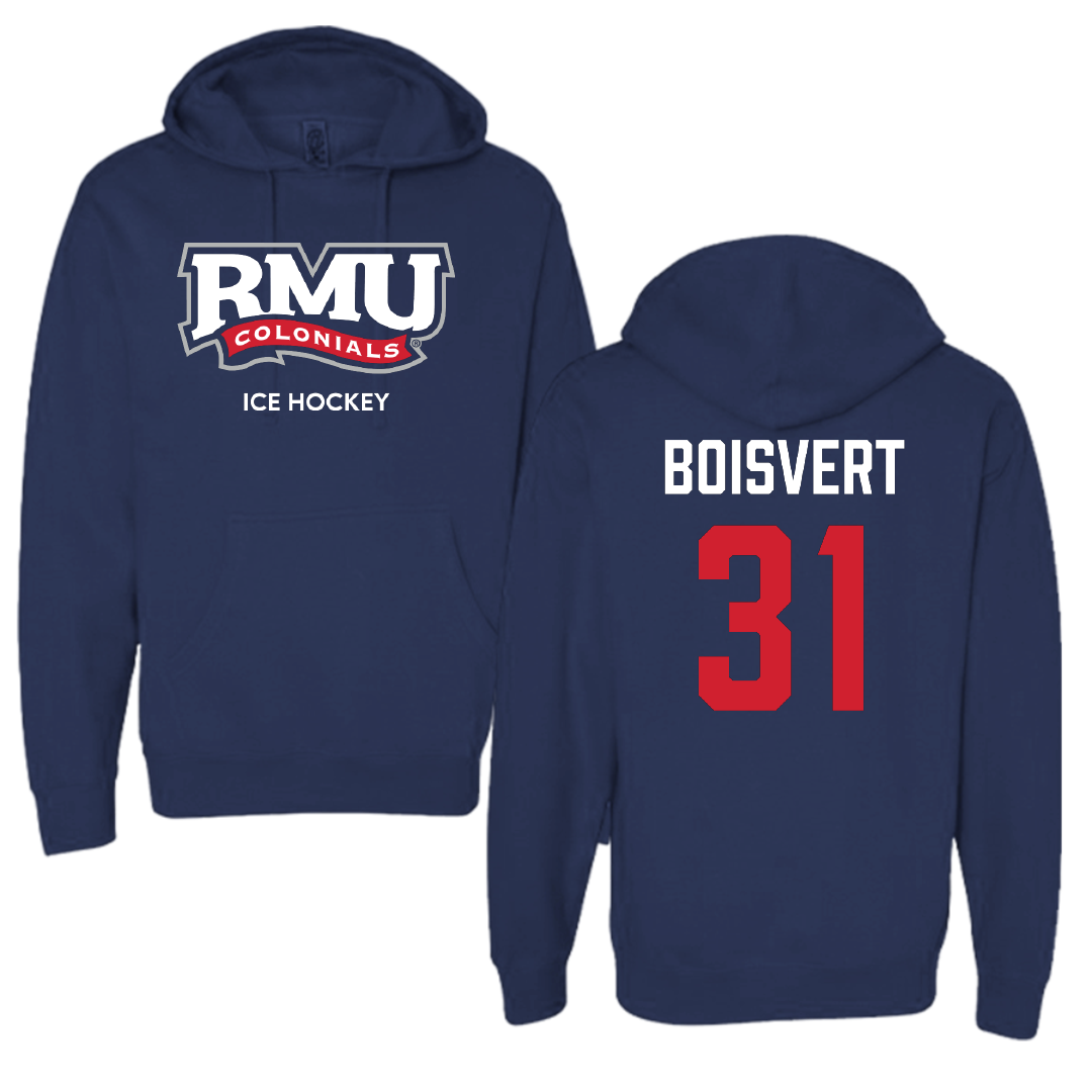 Robert Morris University Ice Hockey (M) Navy Hoodie - #31 Francis Boisvert