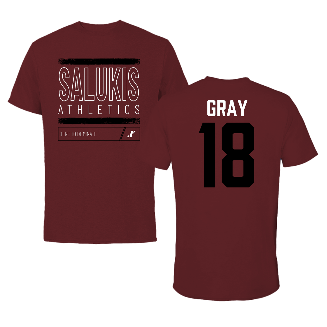 Southern Illinois University at Carbondale Baseball Maroon Dominate Tee - #18 Hesston Gray