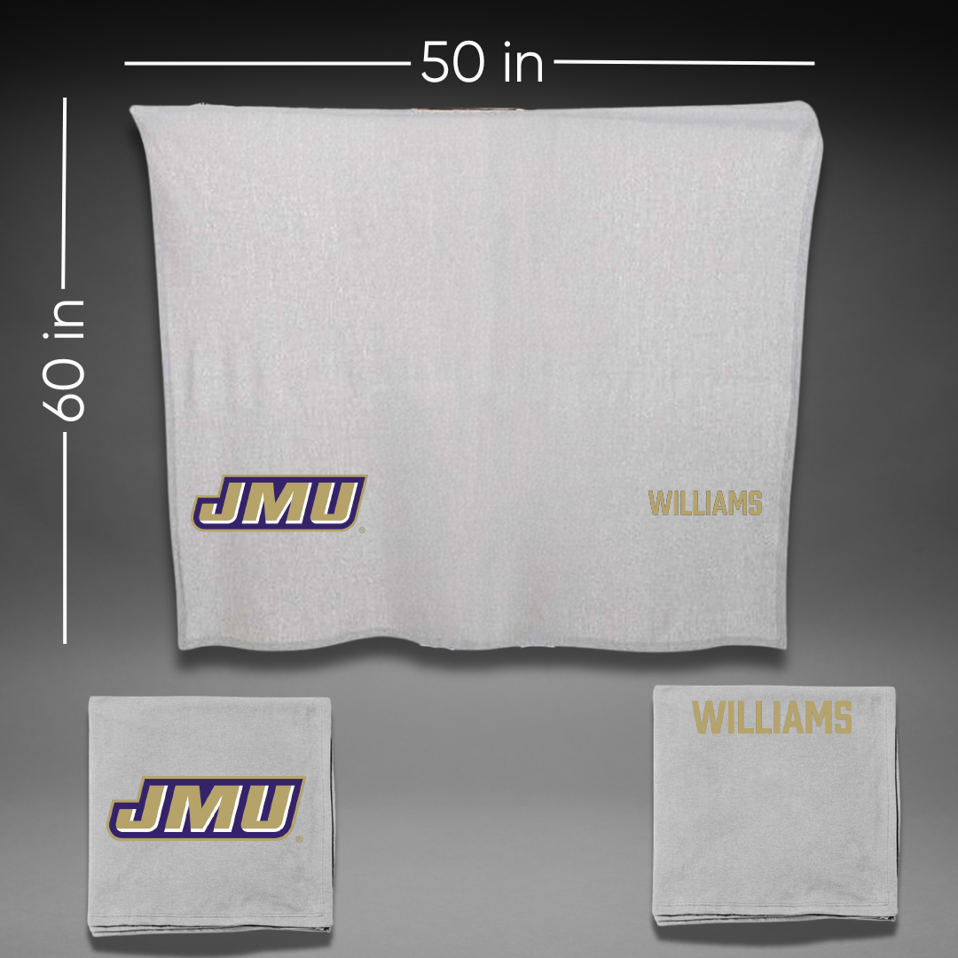 James Madison University Tennis Gray Blanket - Sophie Williams