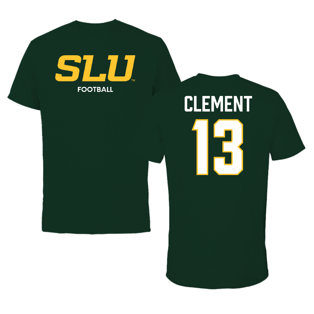Southeastern Louisiana University Football Forest Green Performance Tee - #13 Zachary Clement