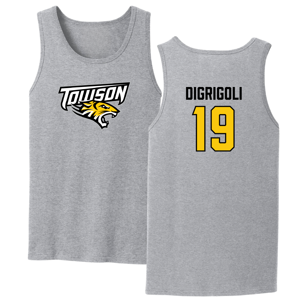 Towson University Baseball Sport Gray Tank Top - #19 Antonio Digrigoli