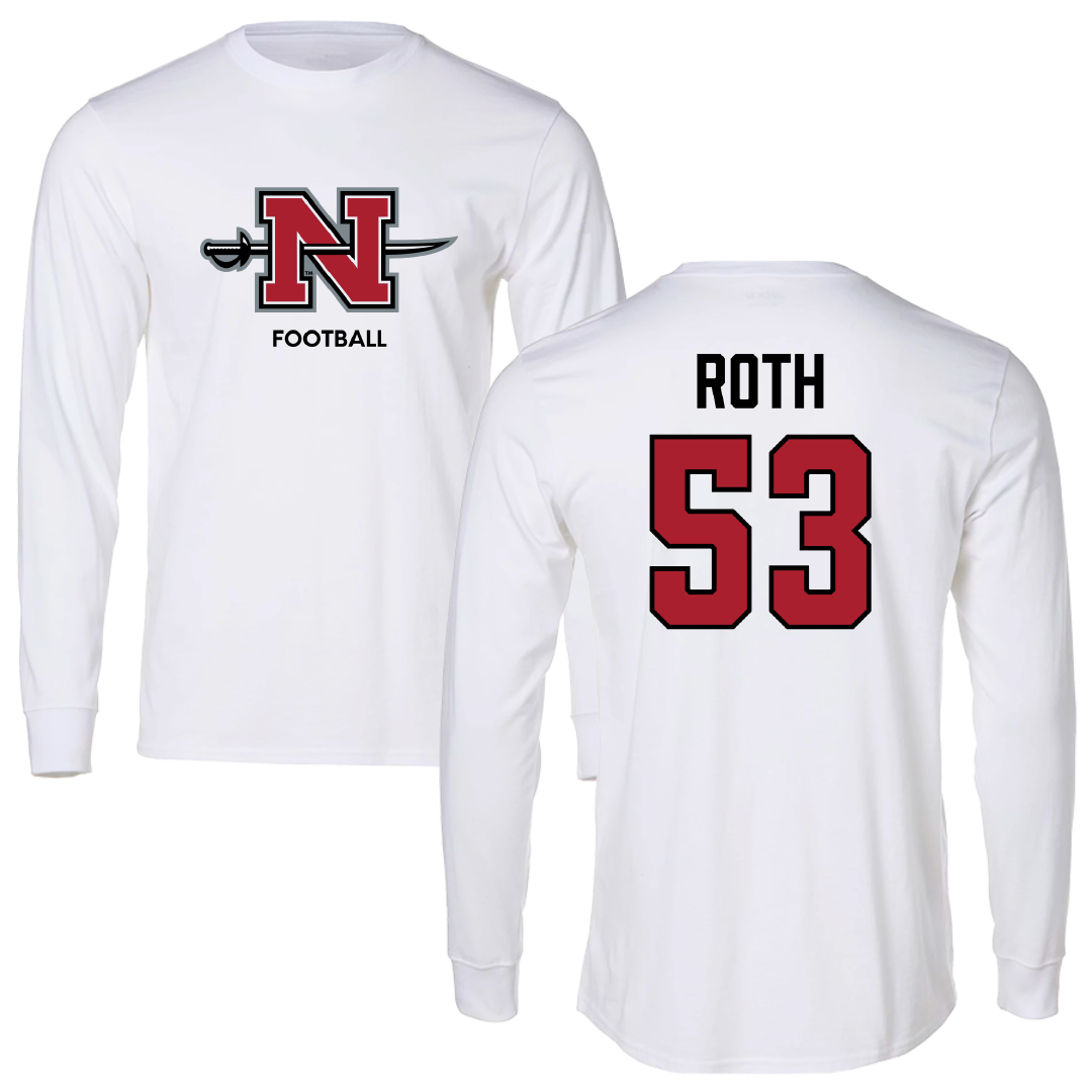 Nicholls State University Football White Long Sleeve - #53 Craig Roth