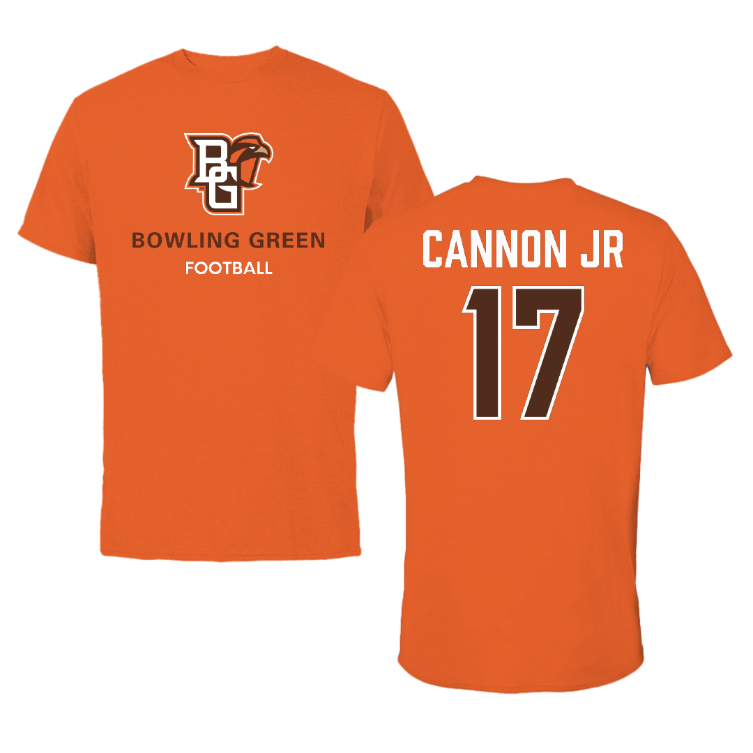 Bowling Green State University Football Orange Tee - #17 Mark Cannon Jr