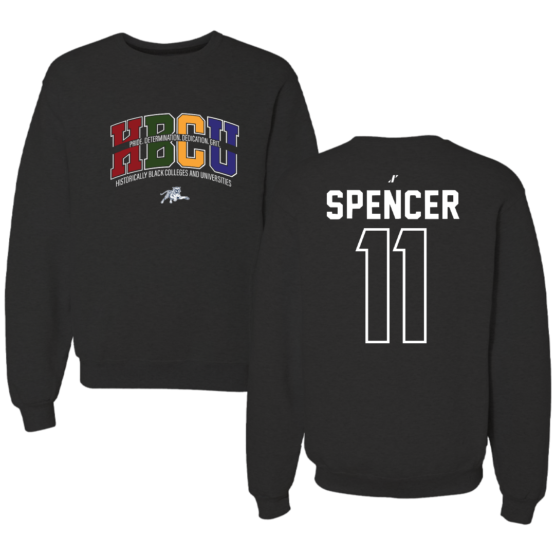 Jackson State University Football Black HBCU Crewneck - #11 Isaiah Spencer
