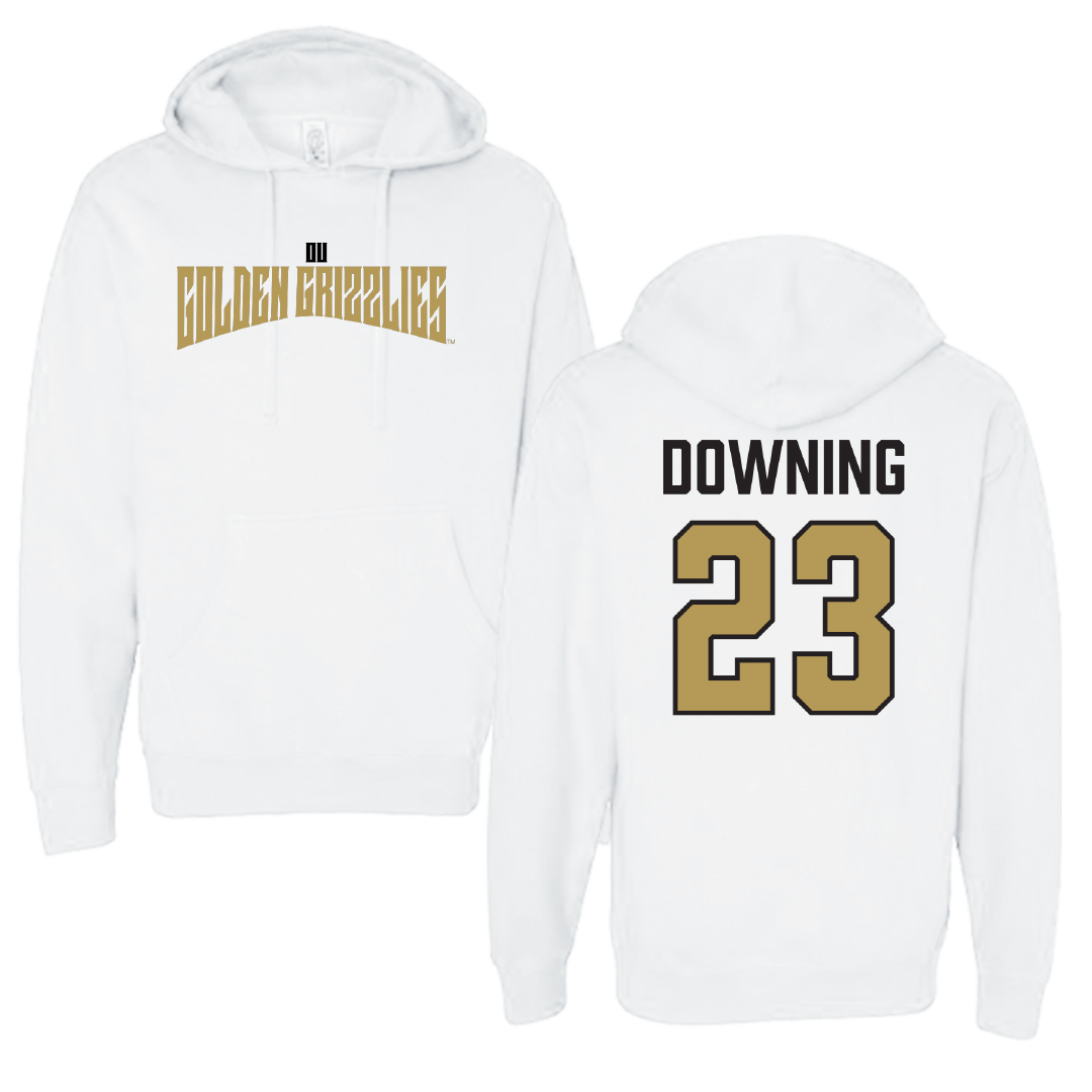 Oakland University Soccer White Classic Hoodie - #23 Marina Downing
