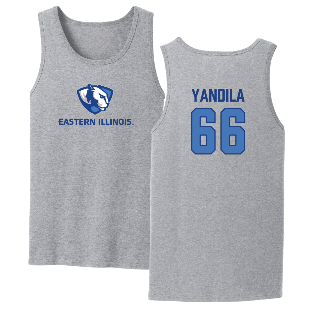 Eastern Illinois University Football Sport Gray Tank Top - #66 Jordan Yandila