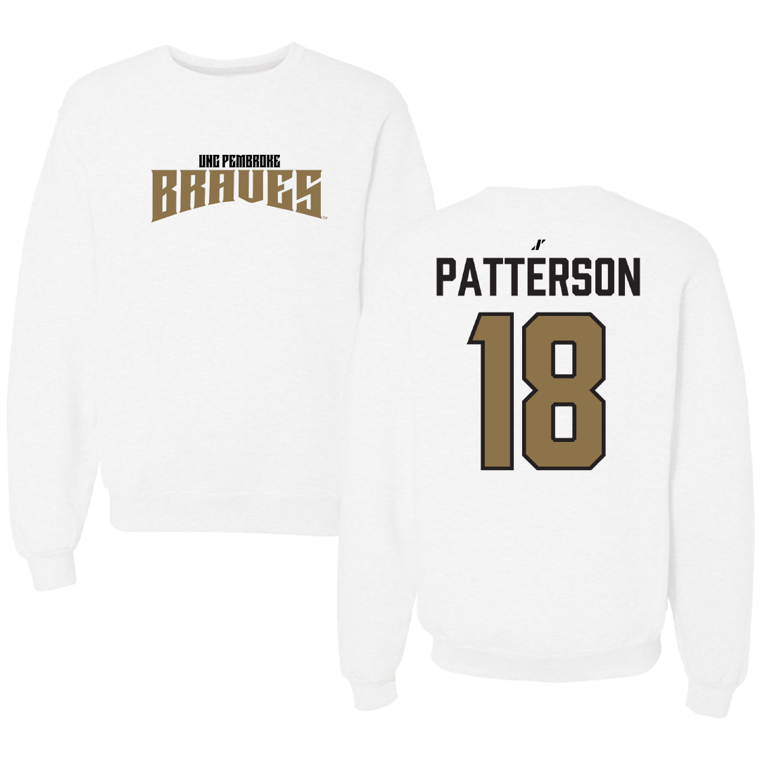University of North Carolina at Pembroke Volleyball White Classic Crewneck - #18 Tyler Patterson