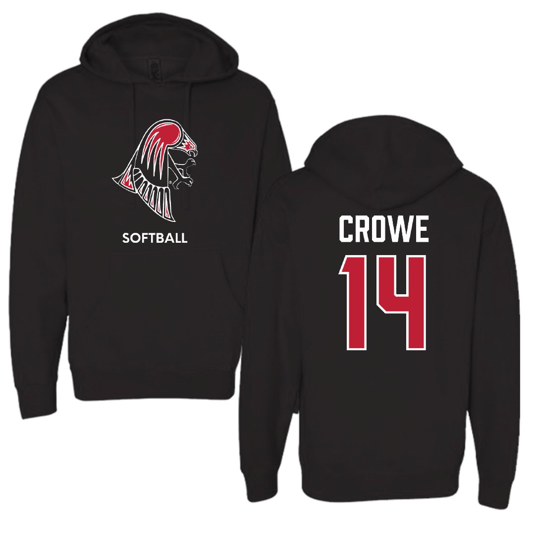 University of Wisconsin-River Falls Softball Black Hoodie - #14 Emily Crowe