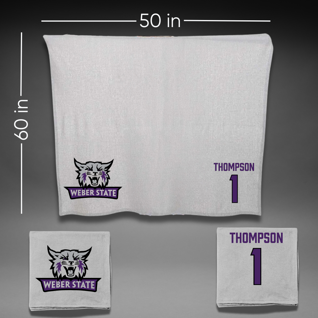 Weber State University Football Gray Blanket - #1 Keahnist Thompson