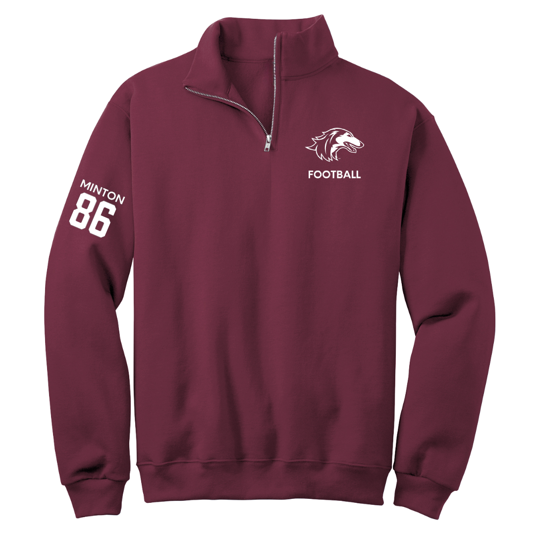 Southern Illinois University at Carbondale Football Maroon Quarter-Zip - #86 Logan Minton