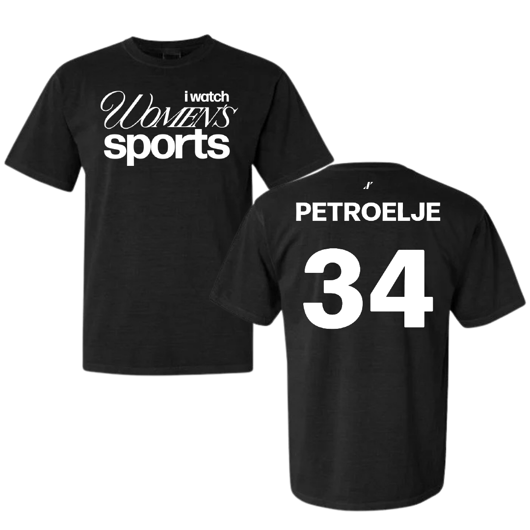 Loyola University-Chicago Basketball Black WHM Comfort Colors Tee - #34 Maddie Petroelje