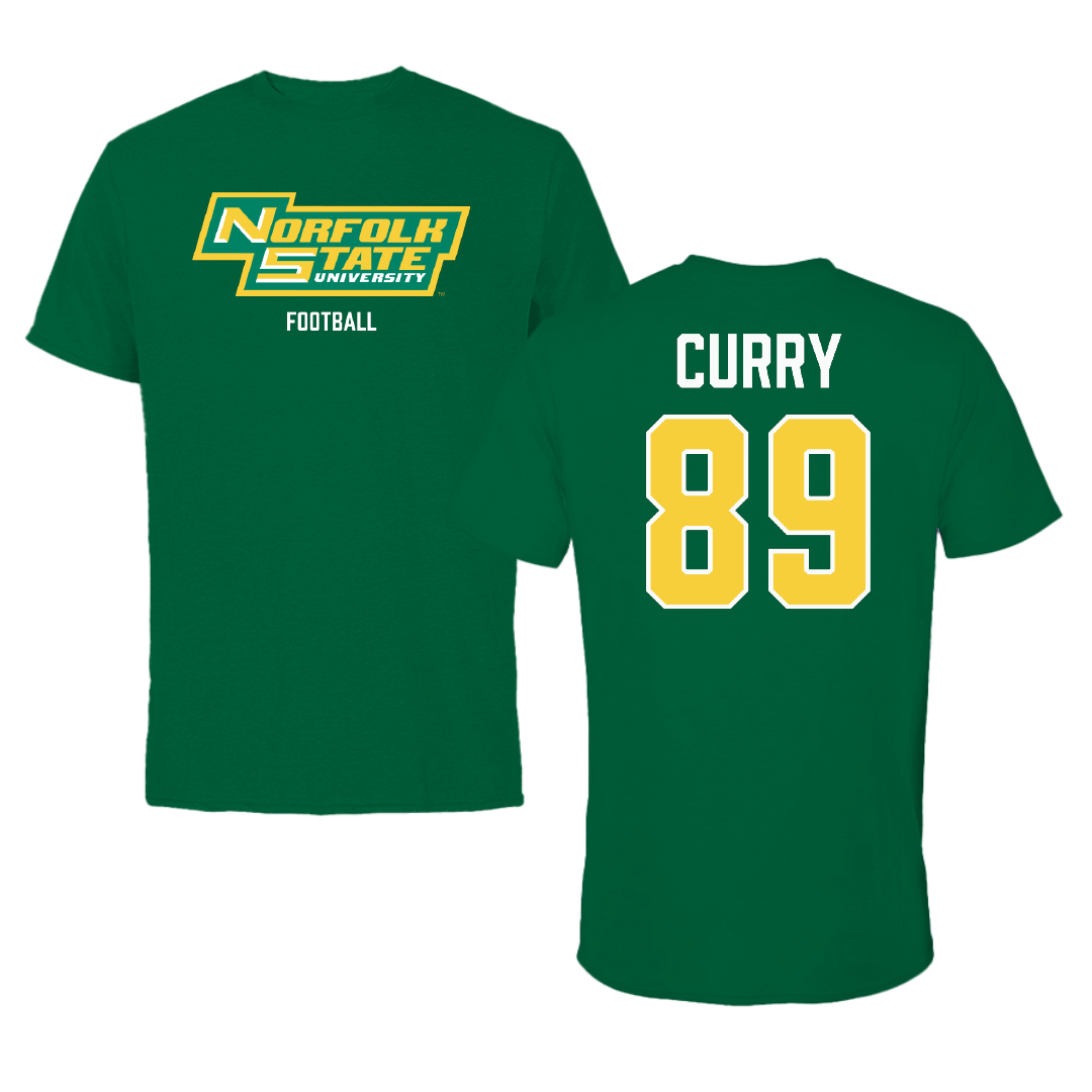 Norfolk State University Football Green Performance Tee - #89 Michael Curry