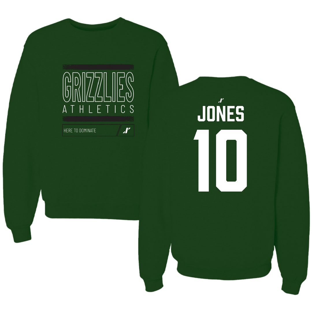 Adams State University Football Forest Green Dominate Crewneck - #10 Hayden Jones