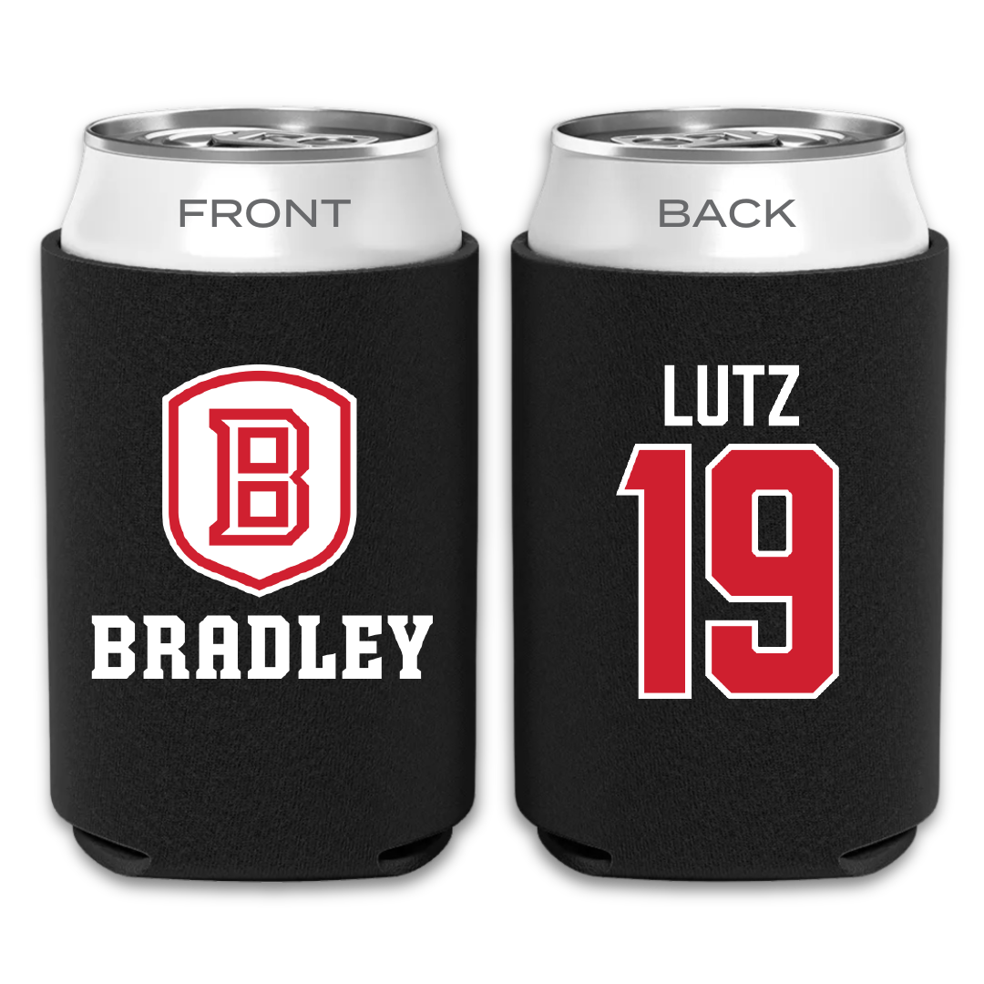 Bradley University Baseball Black Can Cooler - #19 Travis Lutz