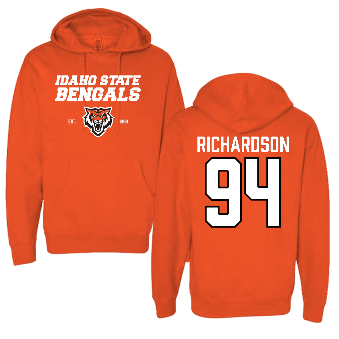 Idaho State University Football Orange General Hoodie - #94 Malik Richardson
