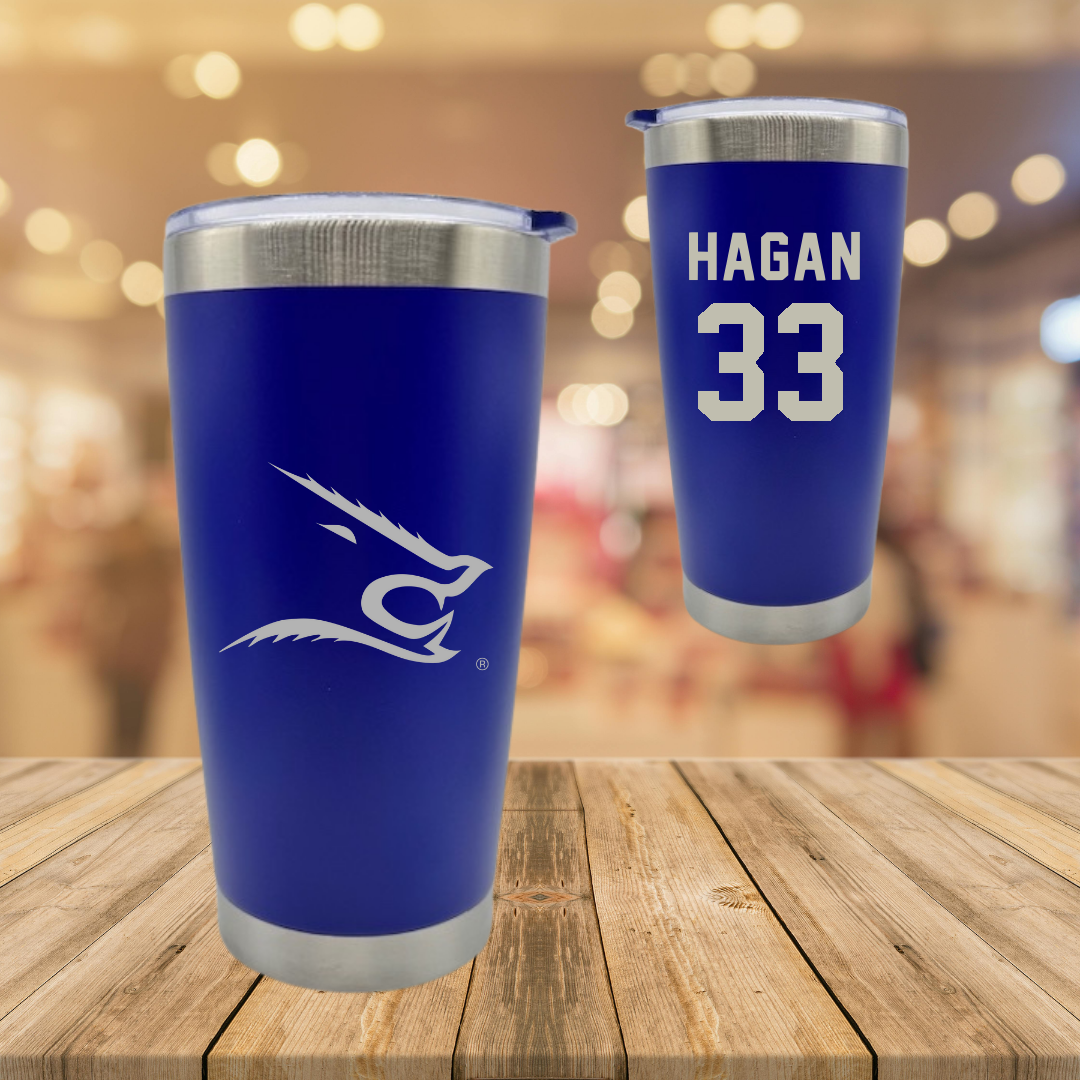 Texas A&M University-Kingsville Football Blue Stainless Steel Tumbler - #33 Roger Hagan
