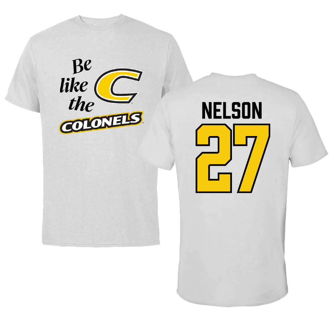 Centre College Soccer Light Gray Be Like Us Tee - #27 Taylor Nelson