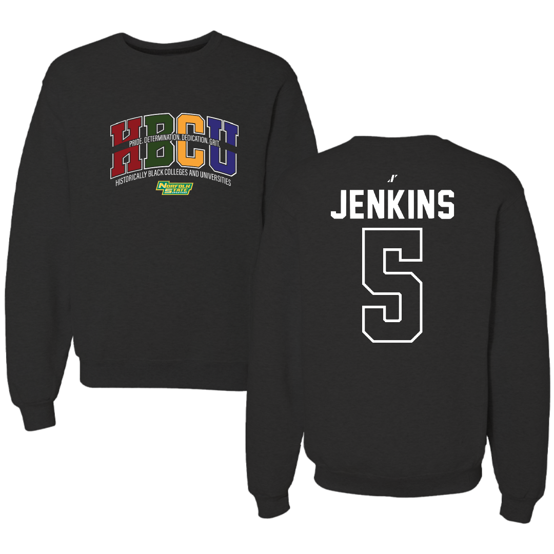 Norfolk State University Basketball Black HBCU Crewneck - #5 Tyrese Jenkins