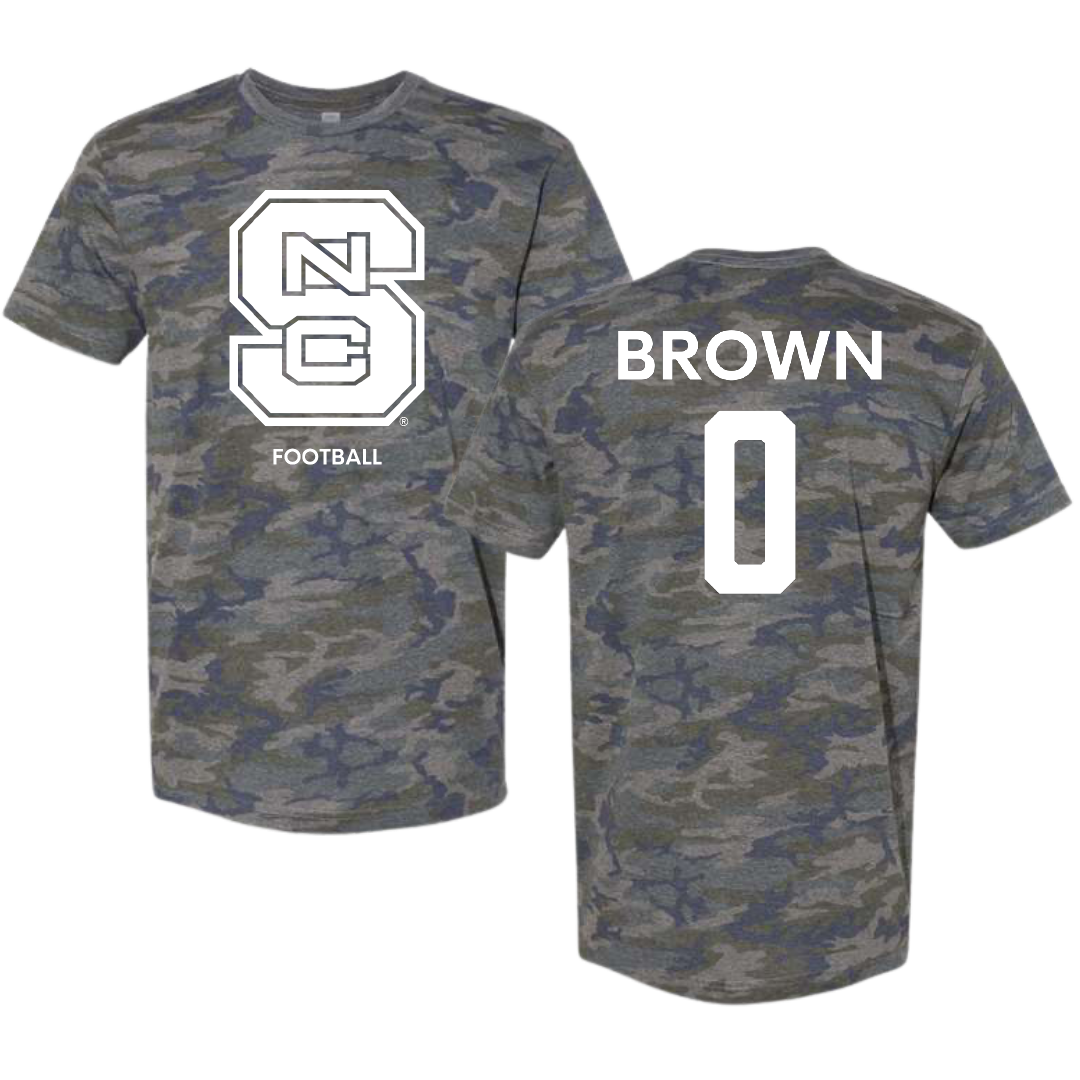 North Carolina State University Football Vintage Camo Tee - #0 Sean Brown