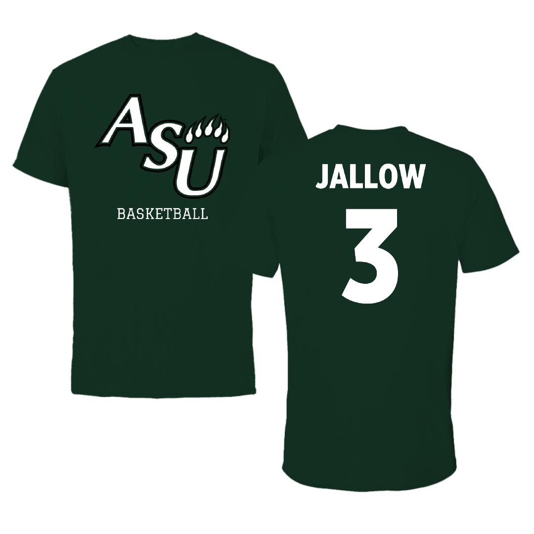 Adams State University Basketball (M) Forest Green Tee - #3 Emilek Jallow