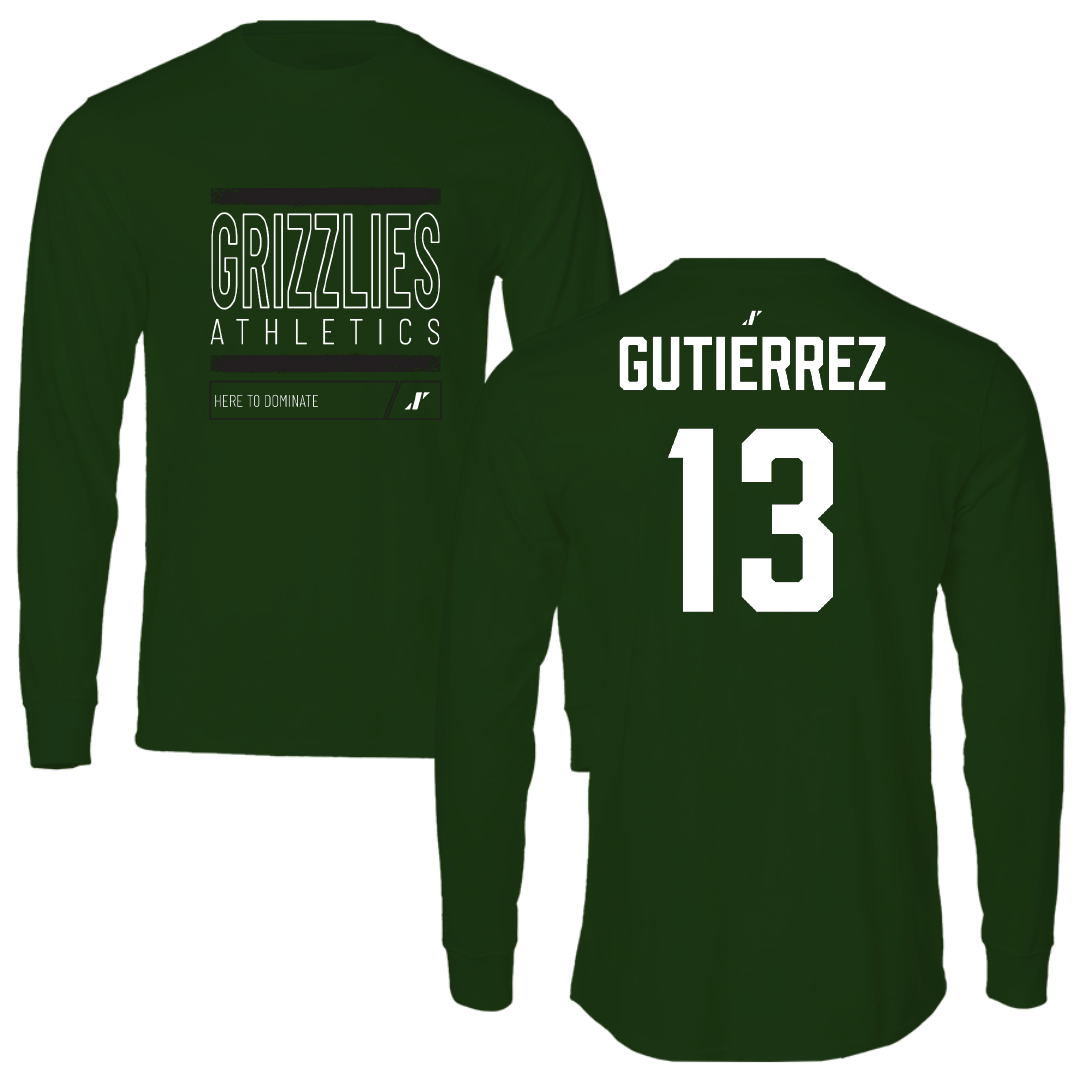 Adams State University Football Forest Green Dominate Long Sleeve - #13 Xavier Gutierrez