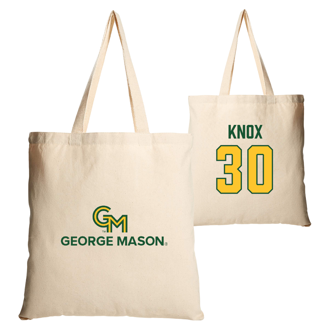 George Mason University Baseball Tan Canvas Tote Bag - #30 Connor Knox
